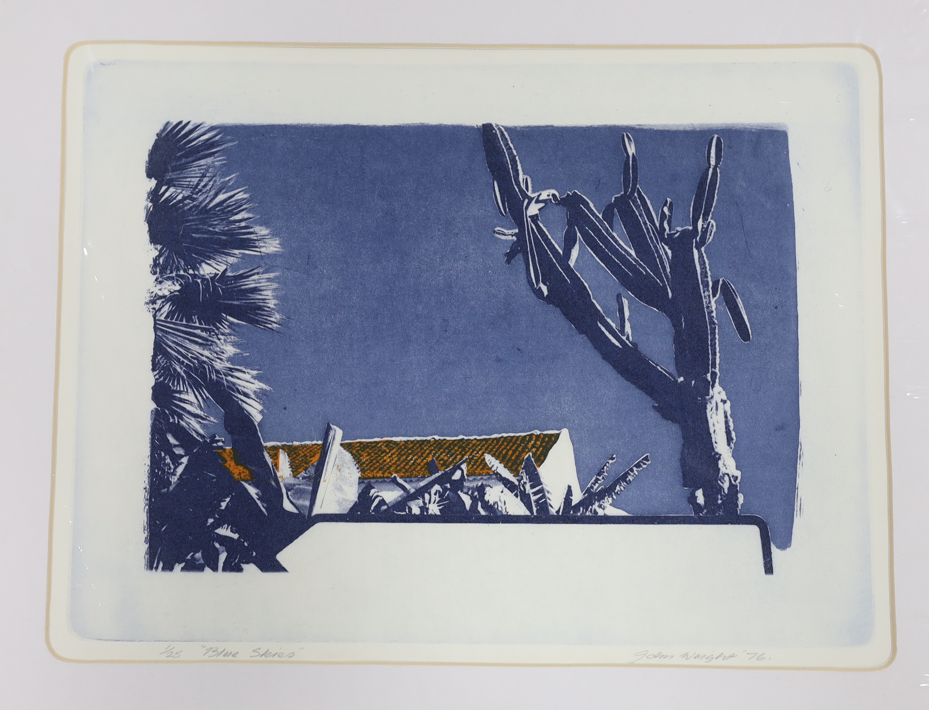 John Wright RE, ARCA (1927-2001), four colour prints, including ‘Blue Series’ and ‘Turn Left’, each limited edition, signed and dated in pencil, mounted, unframed, largest 51 x 39cm